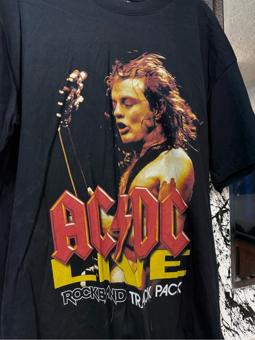 AC/DC Black Tee with Red and Yellow Band Logo - Picture 2 of 4